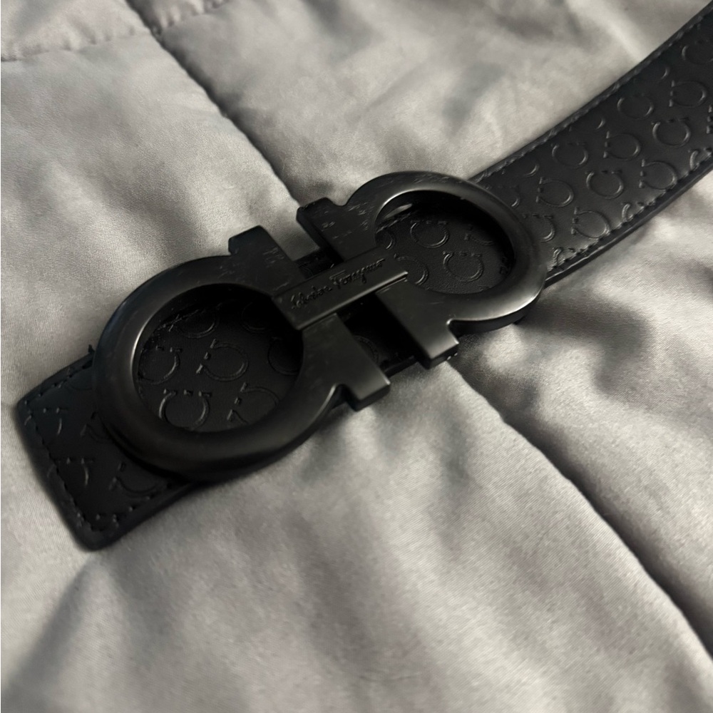 Black Leather Belt embossed